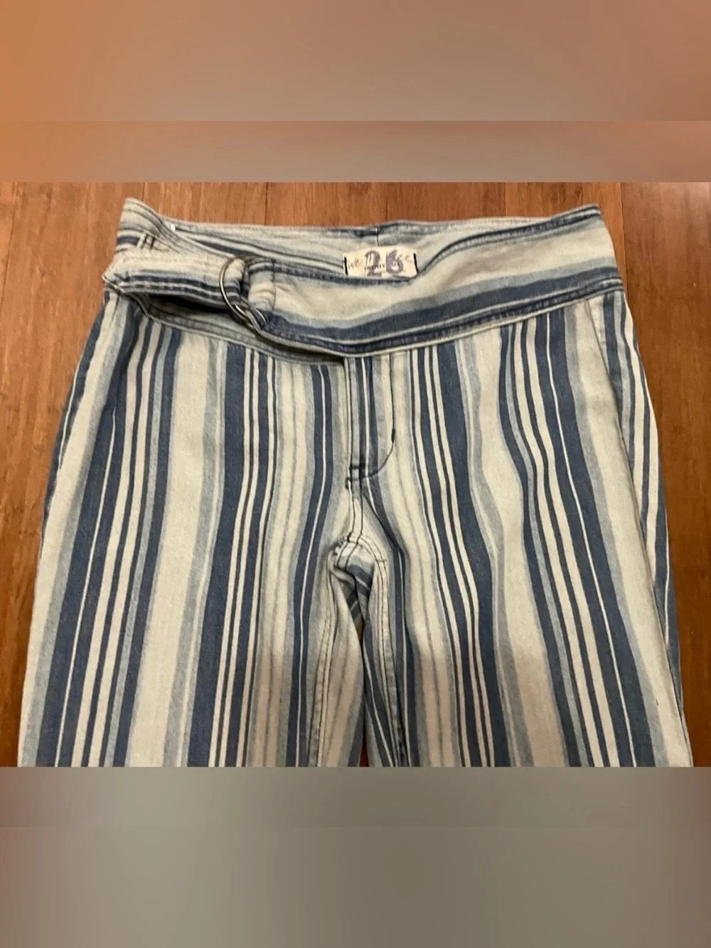 Free People Jeans 25 Flare Striped Beach Hippie